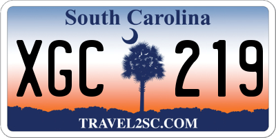 SC license plate XGC219