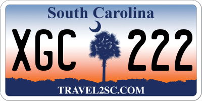 SC license plate XGC222