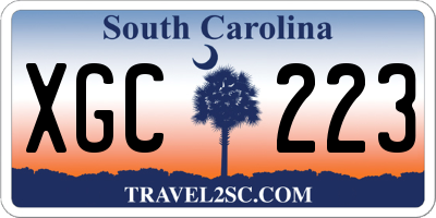 SC license plate XGC223