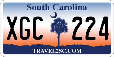 SC license plate XGC224