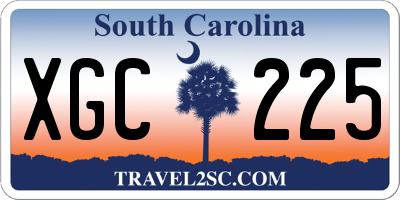 SC license plate XGC225