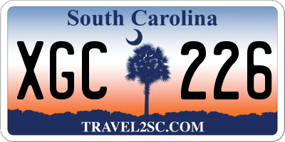 SC license plate XGC226