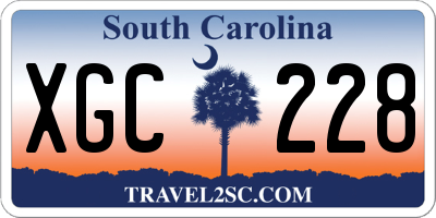 SC license plate XGC228