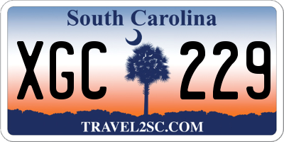 SC license plate XGC229