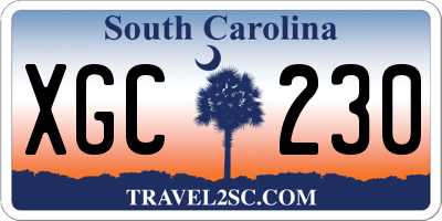 SC license plate XGC230