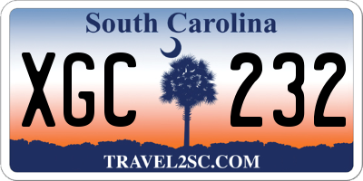 SC license plate XGC232