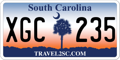 SC license plate XGC235