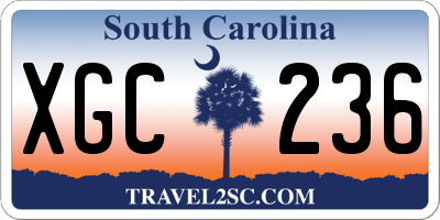 SC license plate XGC236
