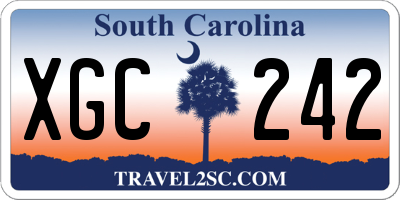SC license plate XGC242