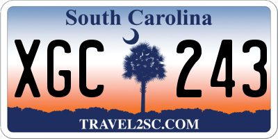 SC license plate XGC243