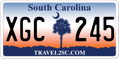 SC license plate XGC245
