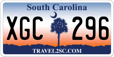 SC license plate XGC296