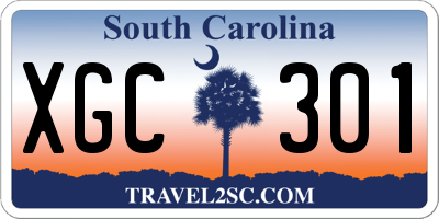 SC license plate XGC301