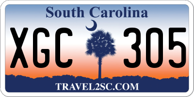 SC license plate XGC305