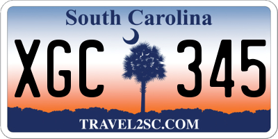 SC license plate XGC345