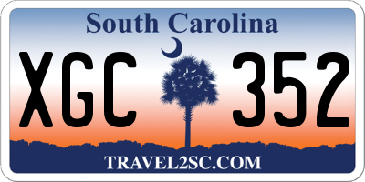 SC license plate XGC352