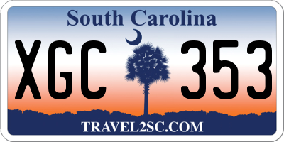 SC license plate XGC353