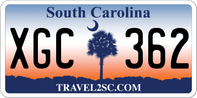 SC license plate XGC362