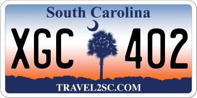 SC license plate XGC402