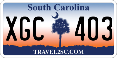SC license plate XGC403