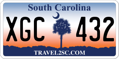 SC license plate XGC432