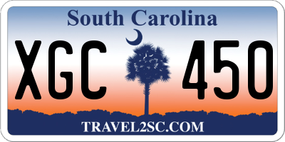 SC license plate XGC450