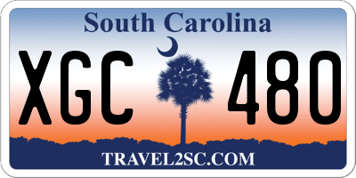 SC license plate XGC480
