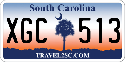 SC license plate XGC513