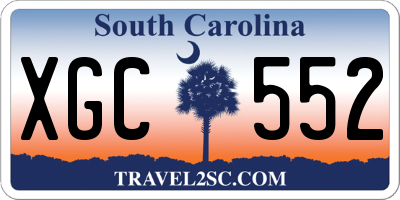 SC license plate XGC552