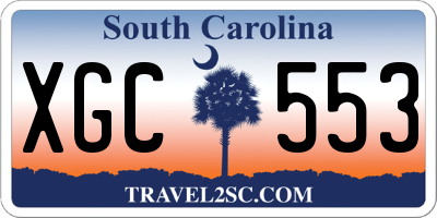 SC license plate XGC553