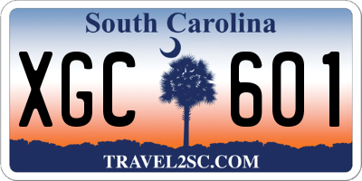 SC license plate XGC601