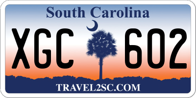 SC license plate XGC602