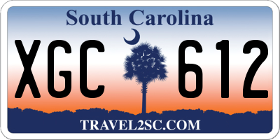 SC license plate XGC612
