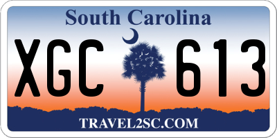 SC license plate XGC613