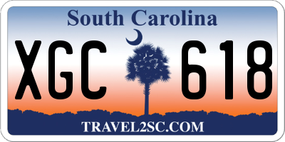 SC license plate XGC618