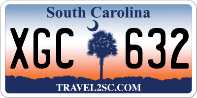 SC license plate XGC632