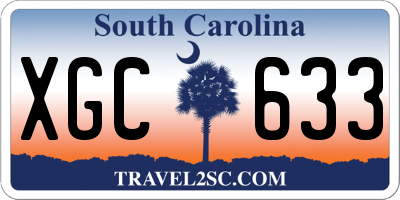 SC license plate XGC633