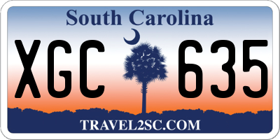 SC license plate XGC635