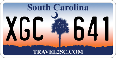 SC license plate XGC641