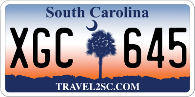 SC license plate XGC645