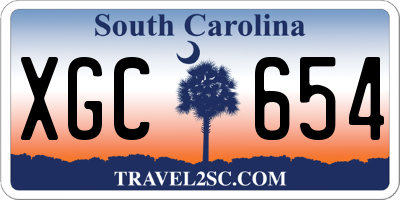 SC license plate XGC654