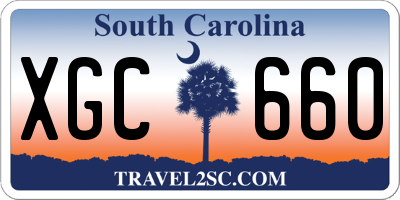 SC license plate XGC660