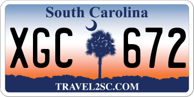 SC license plate XGC672
