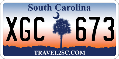 SC license plate XGC673