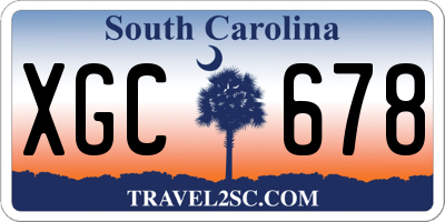 SC license plate XGC678