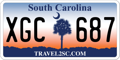 SC license plate XGC687