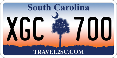 SC license plate XGC700