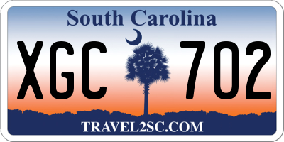 SC license plate XGC702