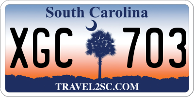 SC license plate XGC703