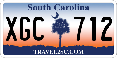 SC license plate XGC712